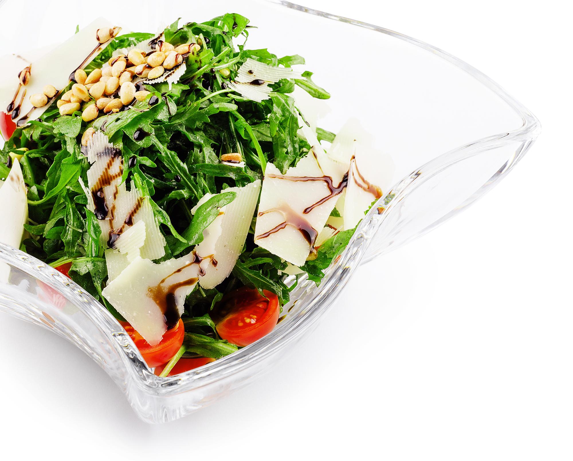 Plated seasonal salad with herbs
